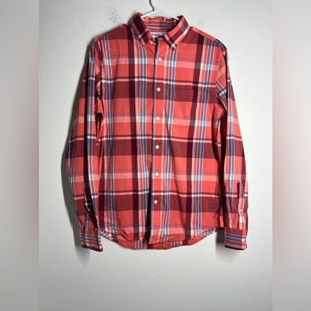 Old Navy Men Plaid Long Sleeve Slim Fit Cotton Size Small NWOT